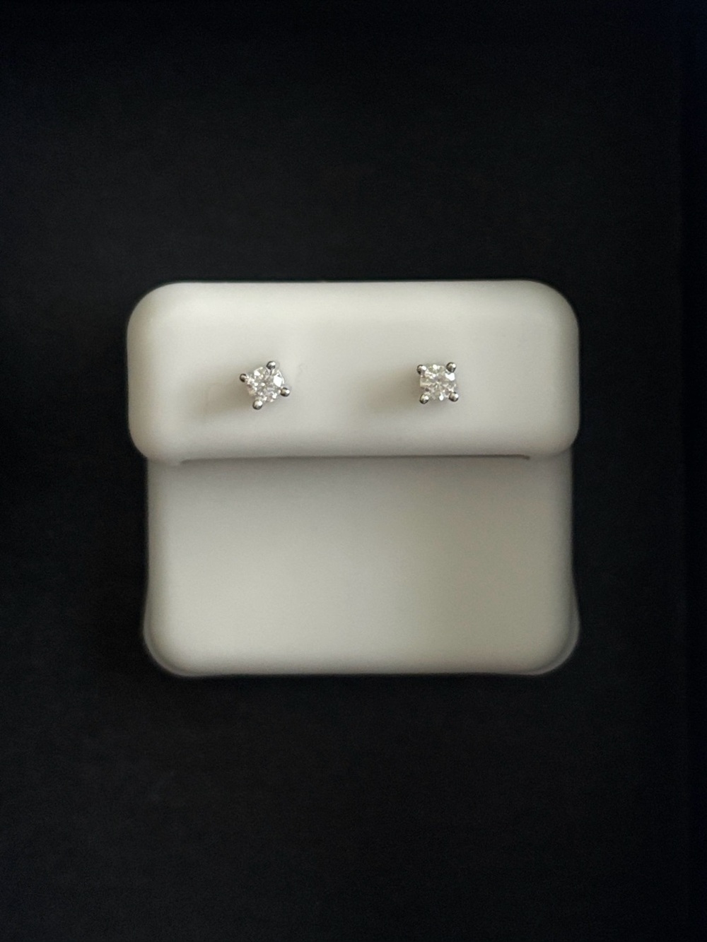 Classic Round-Cut Moissanite Stud Earrings in Sterling Silver